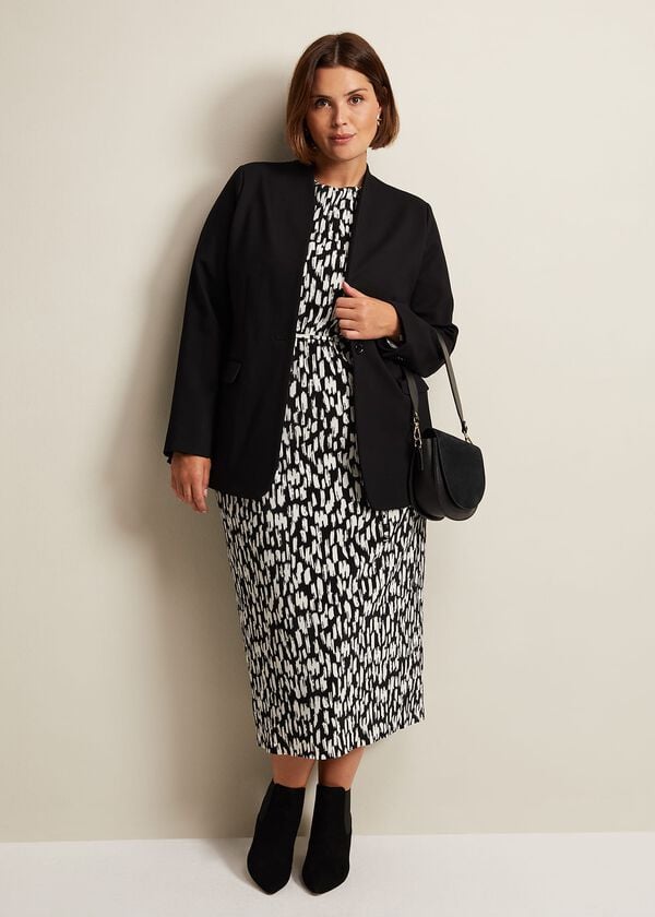 Phase Eight Jane Spotted Plisse Midi Dress