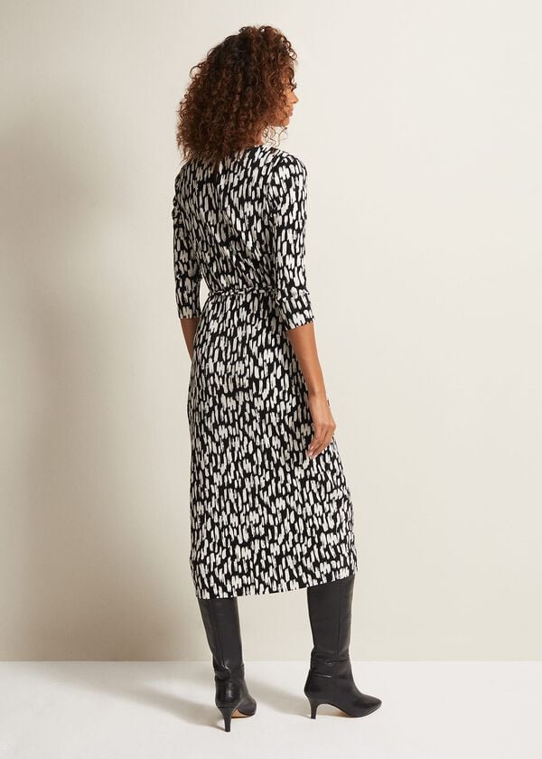 Phase Eight Jane Spotted Plisse Midi Dress