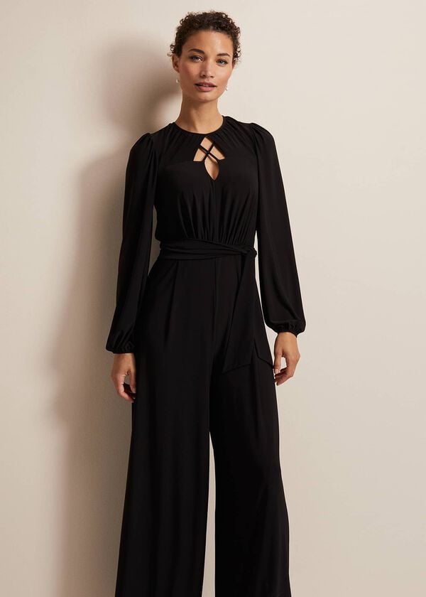 Phase Eight Janece Black Wide Leg Jumpsuit