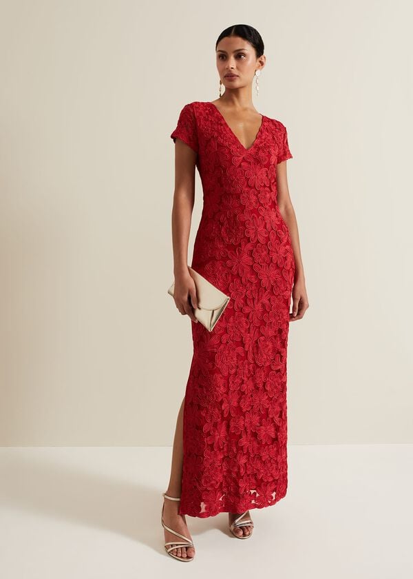 phase eight Janice Red Tapework Maxi Dress