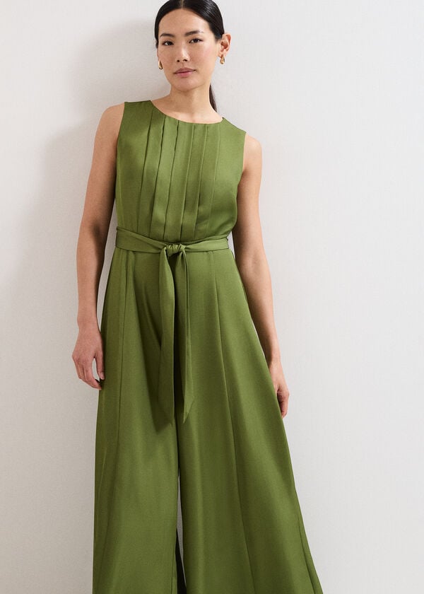 Phase Eight Janine Green Wide Leg Jumpsuit