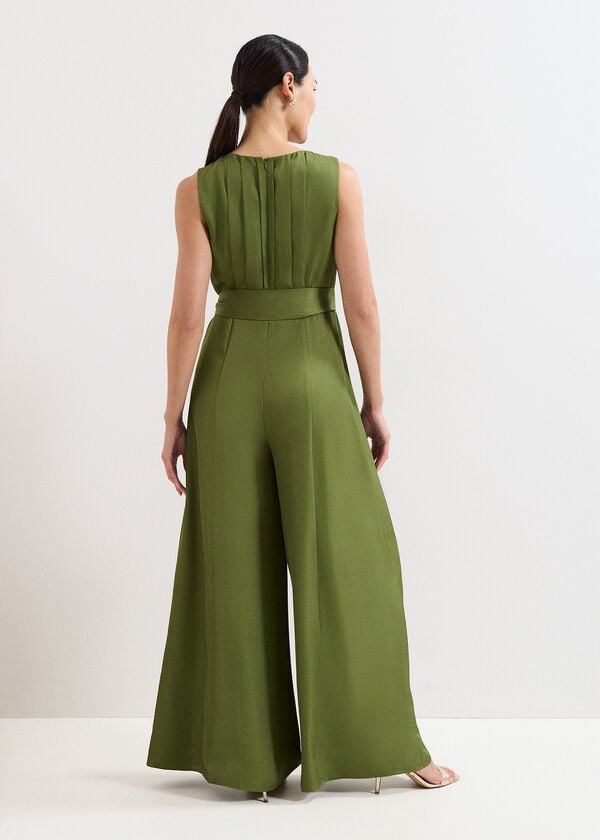 Phase Eight Janine Green Wide Leg Jumpsuit