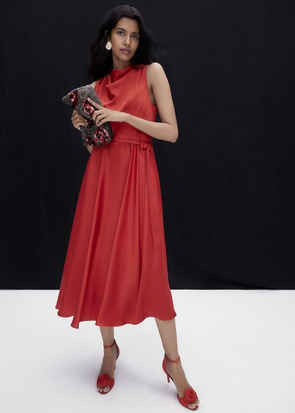 phase eight Jasleen Red Satin Dress