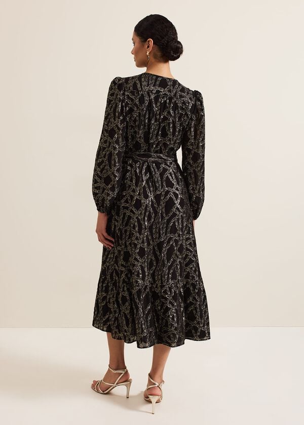 Phase Eight Jazminda Shimmer Wrap Midi Dress