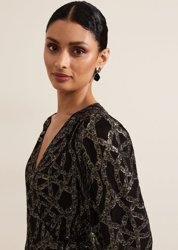 Phase Eight Jazminda Shimmer Wrap Midi Dress