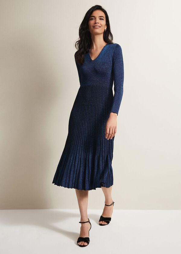 Phase Eight Jessamin Shimmer Knitted Midi Dress