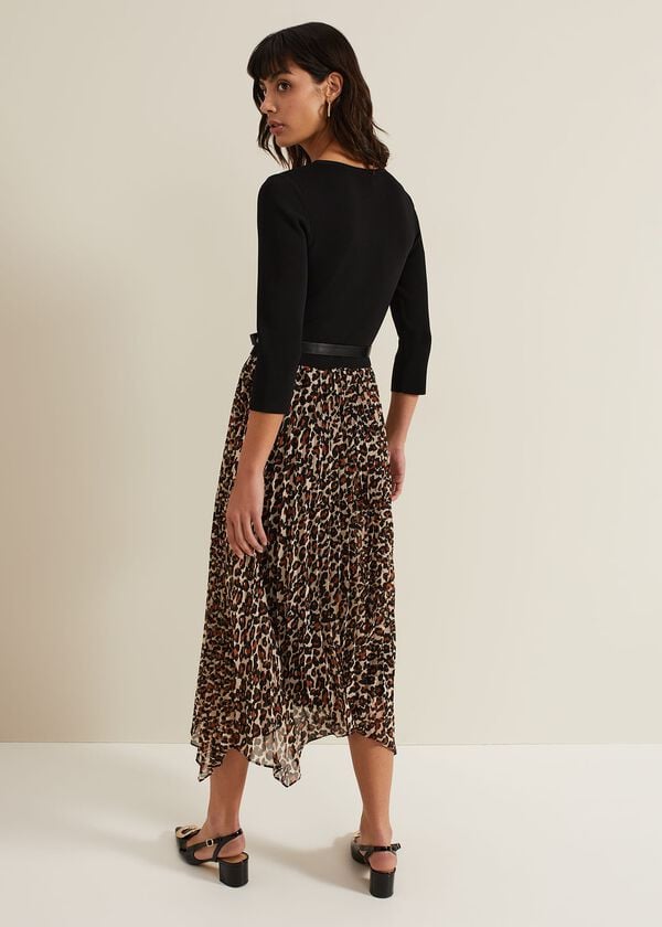 Phase Eight Josephine Animal Woven Hem Knit Dress