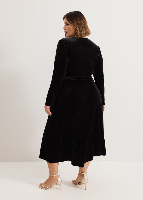 Phase Eight Julia Black Velvet Wrap Dress