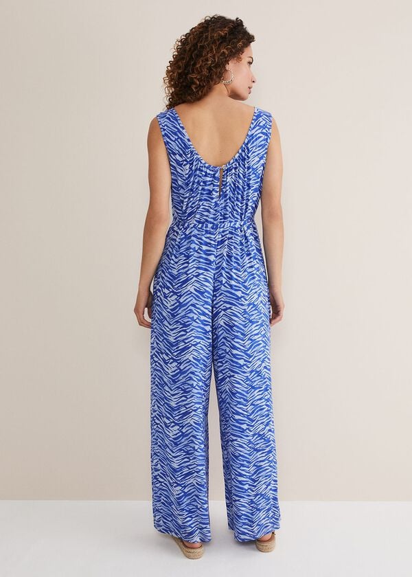 Phase Eight Juliana Zebra Print Jersey Jumpsuit