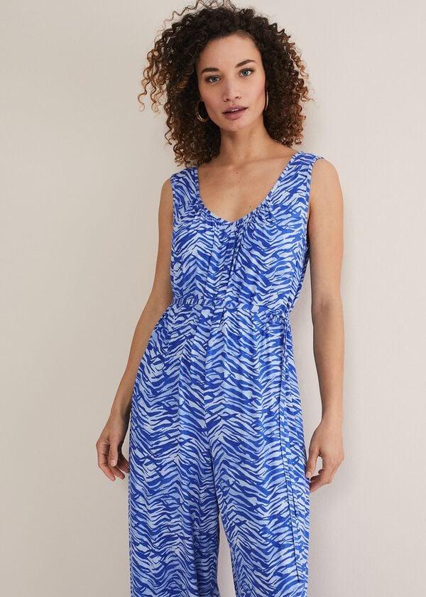 Phase Eight Juliana Zebra Print Jersey Jumpsuit