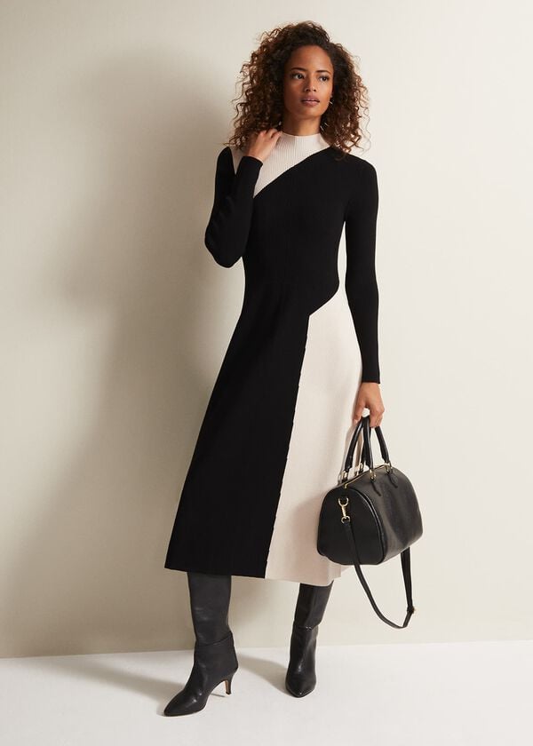 phase eight Julie Knitted Colourblock Midaxi Dress