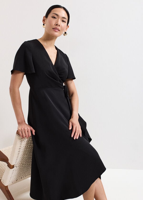 phase eight Julissa Black Wrap Midi Dress