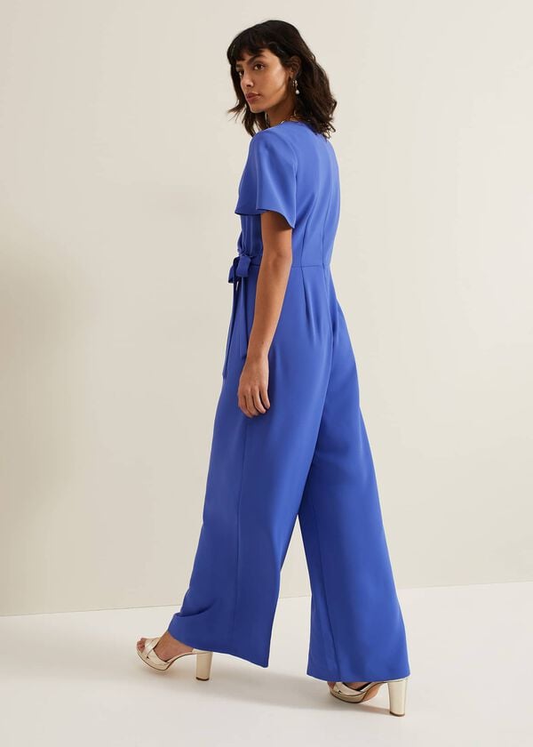 Phase Eight Julissa Blue Wide Leg Jumpsuit
