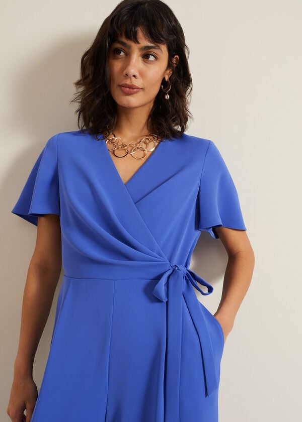 Phase Eight Julissa Blue Wide Leg Jumpsuit