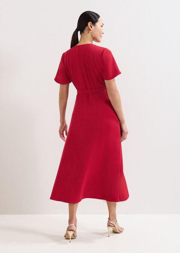 Phase Eight Julissa Red Wrap Midi Dress