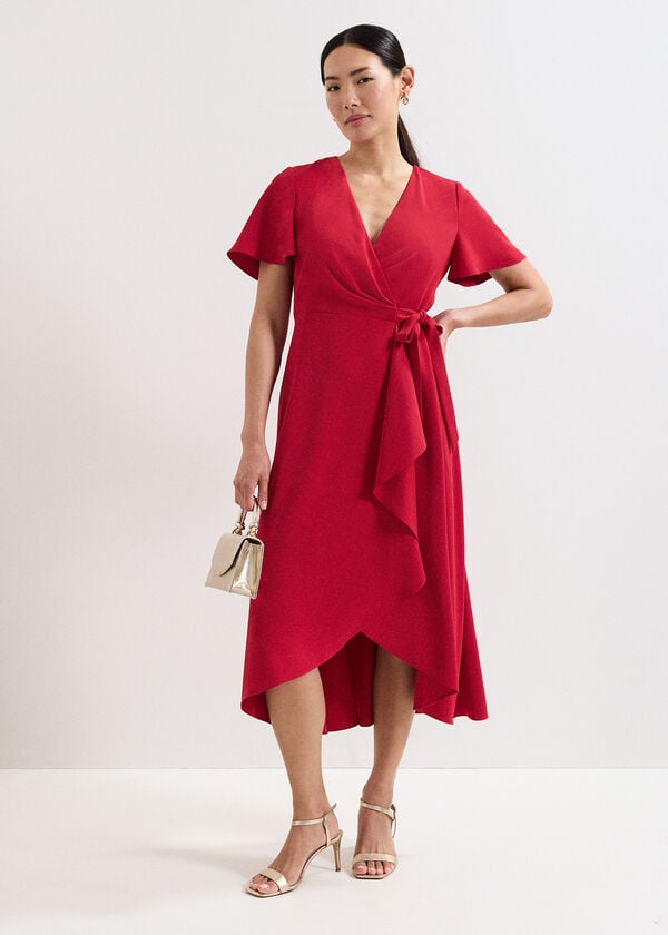 Phase Eight Julissa Red Wrap Midi Dress