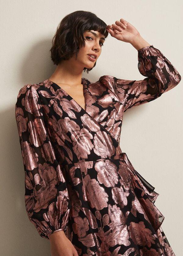 Phase Eight Juniper Foil Jacquard Wrap Dress