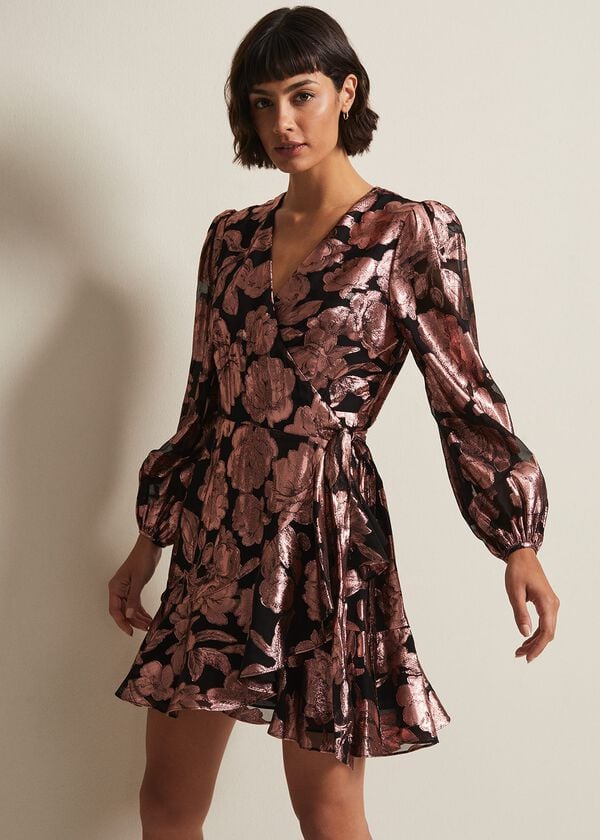 phase eight Juniper Foil Jacquard Wrap Dress