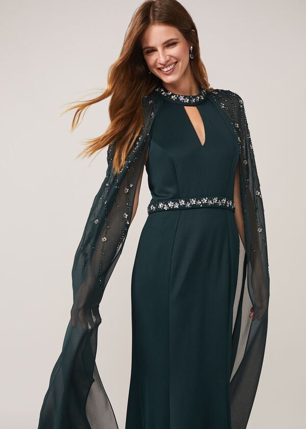 Phase Eight Kacy Beaded Cape Dress