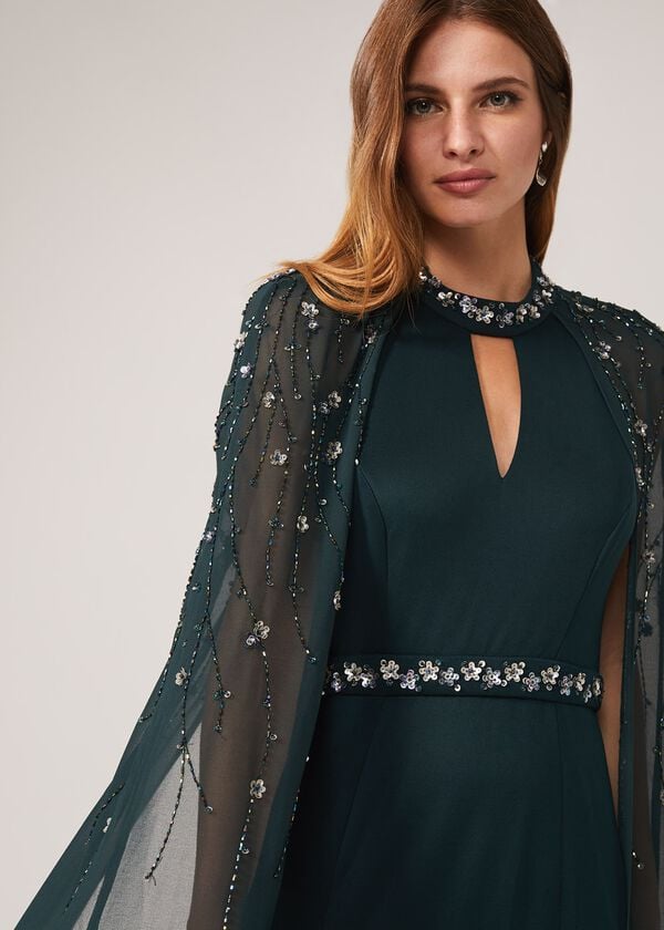 Phase Eight Kacy Beaded Cape Dress