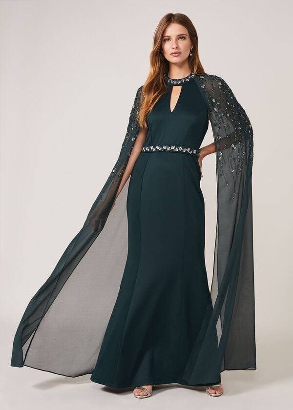 phase eight Kacy Beaded Cape Dress
