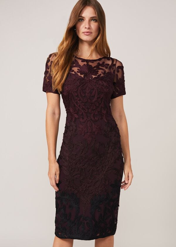 phase eight Kadie Cap Sleeve Tapework Dress