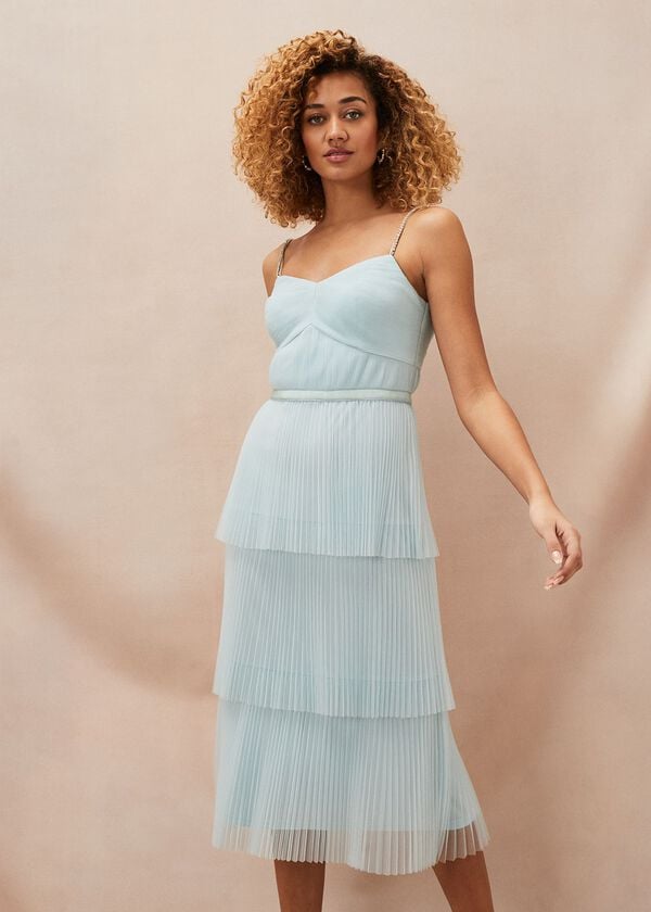 phase eight Kaia Pleated Tulle Midi Dress