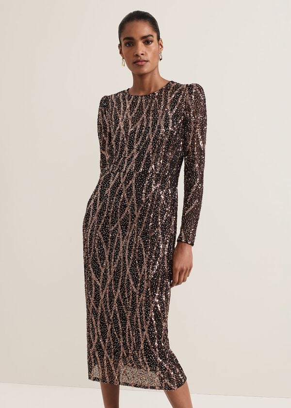 phase eight Kaleigh Sequin Midi Dress
