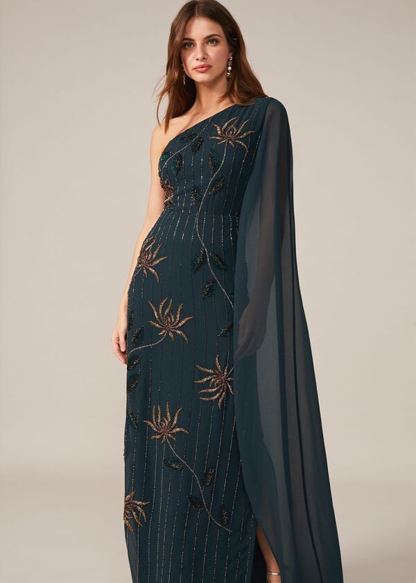 Phase Eight Kalina One Shoulder Cape Dress