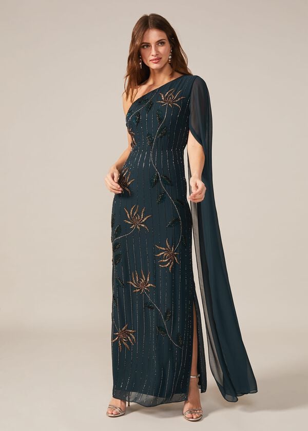 phase eight Kalina One Shoulder Cape Dress