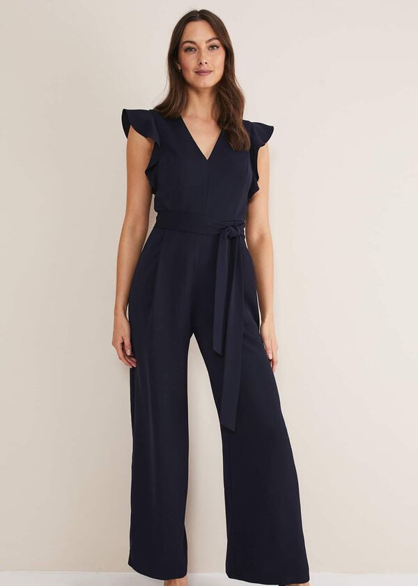 Phase Eight Kallie V Neck Frill Jumpsuit