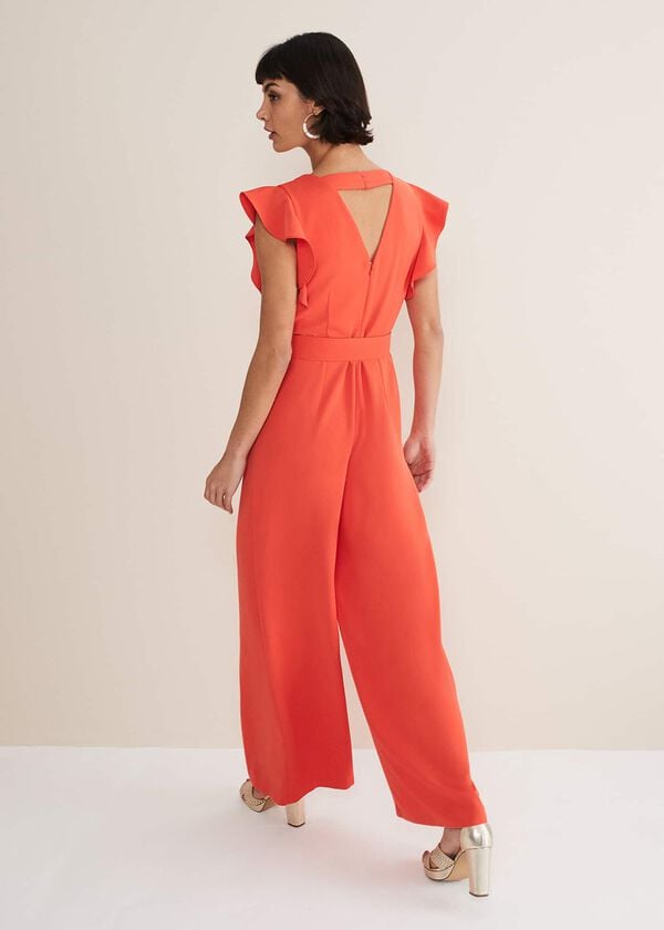 Phase Eight Kallie V Neck Frill Jumpsuit