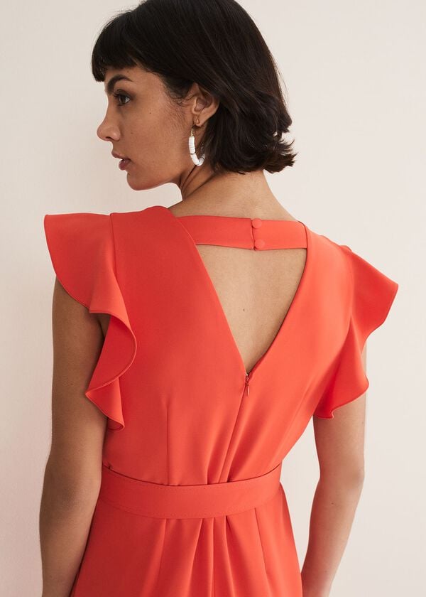 Phase Eight Kallie V Neck Frill Jumpsuit