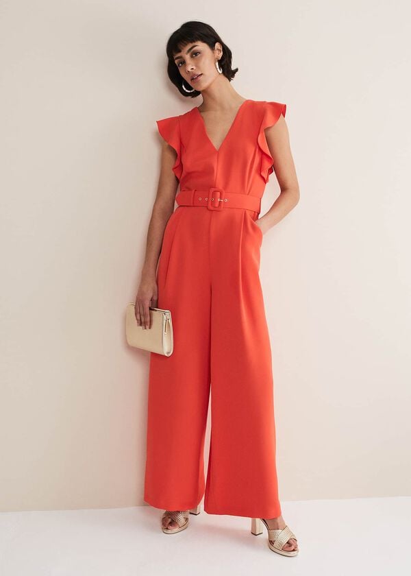phase eight Kallie V Neck Frill Jumpsuit