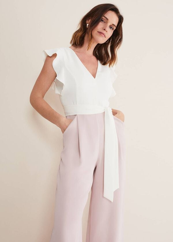 Phase Eight Kallie V Neck Frill Jumpsuit