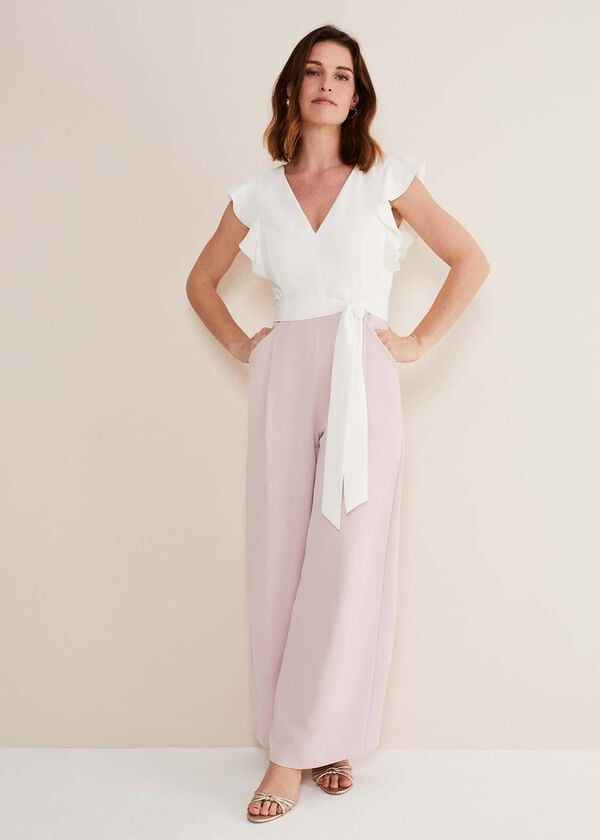 phase eight Kallie V Neck Frill Jumpsuit