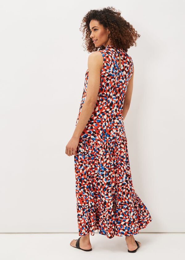 Phase Eight Kamilla High Neck Printed Maxi Dress