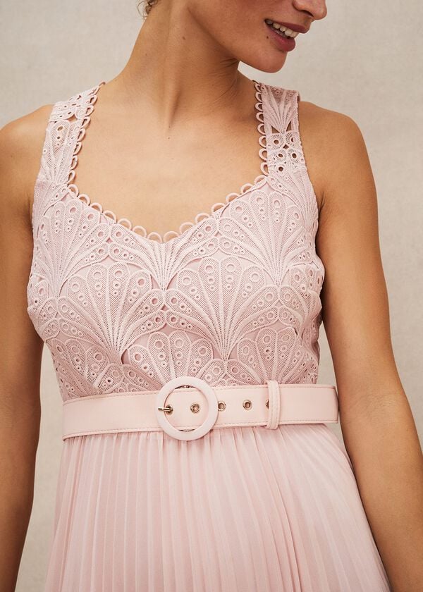 Phase Eight Kassidy Lace Bodice Pleat Dress