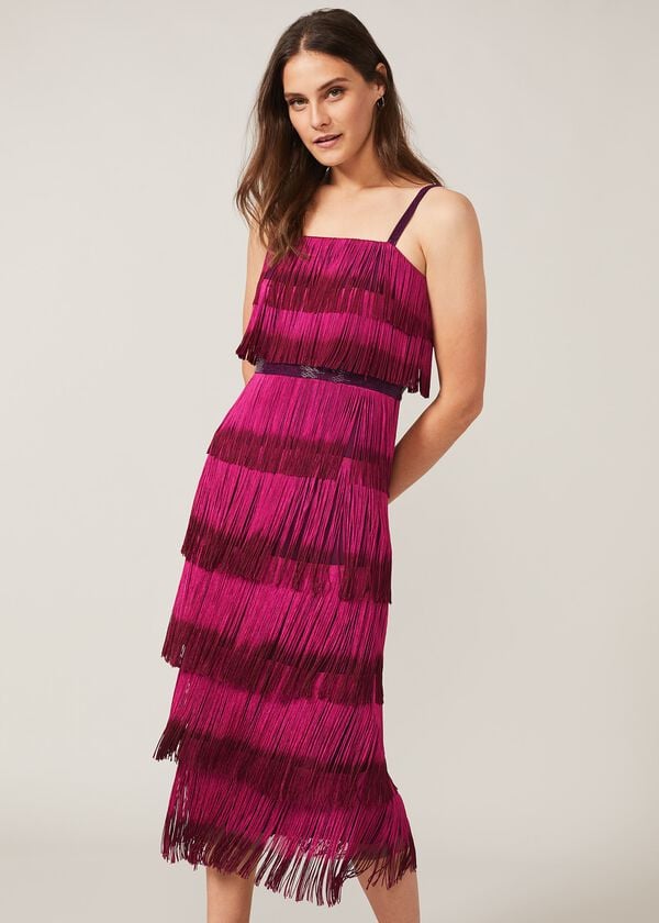 phase eight Katalina Dip Dye Fringe Dress