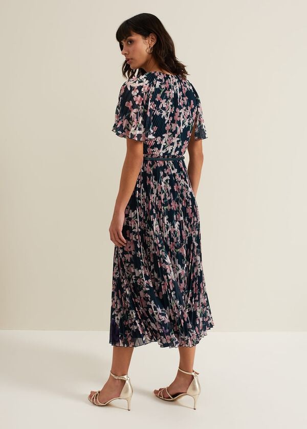 Phase Eight Kathleen Floral Pleated Midi Dress
