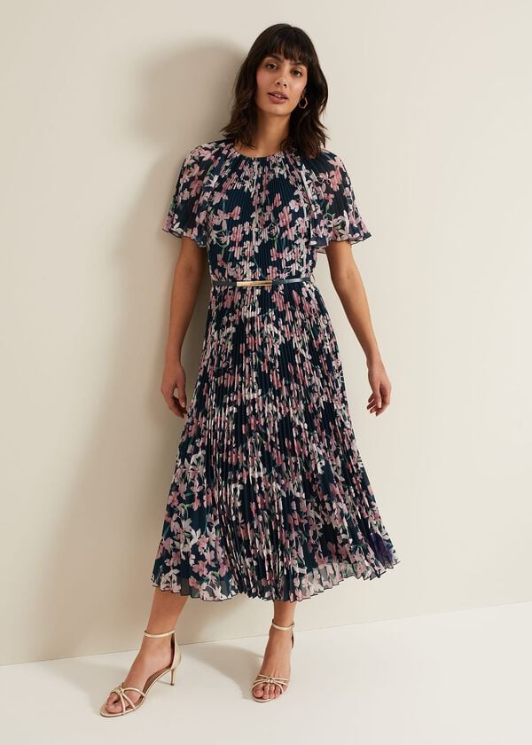 phase eight Kathleen Floral Pleated Midi Dress