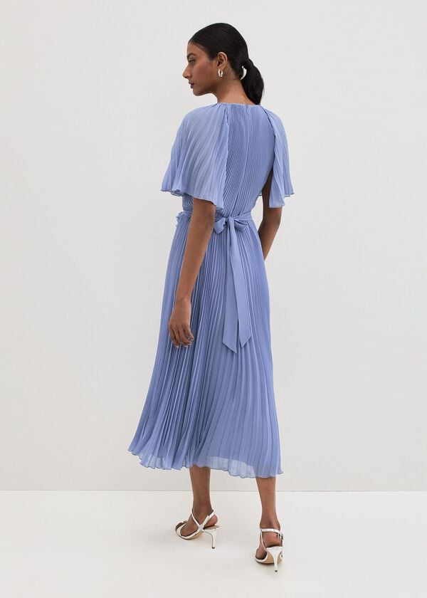 Phase Eight Kathleen Pale Blue Pleat Dress