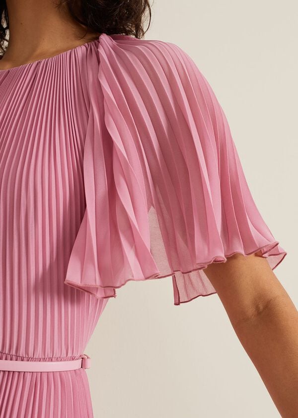 Phase Eight Kathleen Pleated Plain Midi Dres