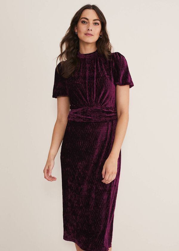 phase eight Kaylee Velvet Pleat Dress