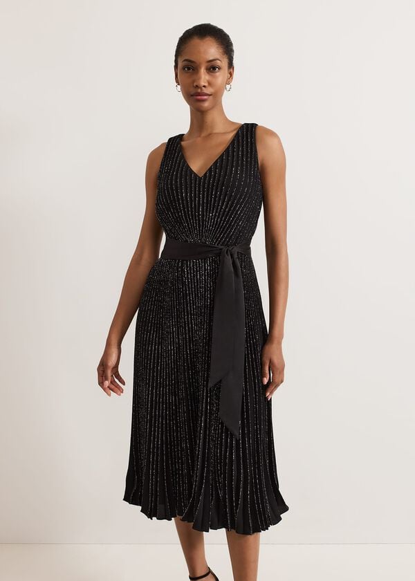 Phase Eight Keleche Glitter Pleat Dress