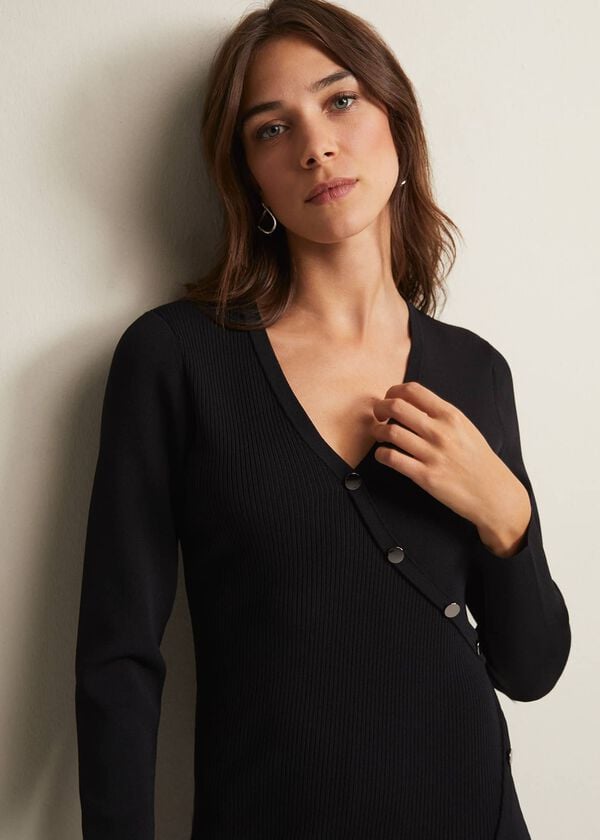 Phase Eight Kellia Black Knitted Midi Dress