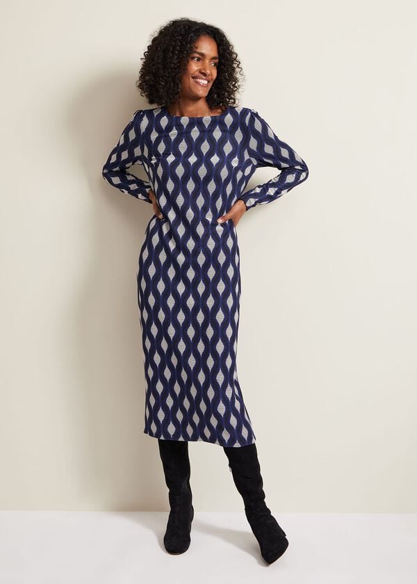 Phase Eight Kelly Geo Midi Shift Dress
