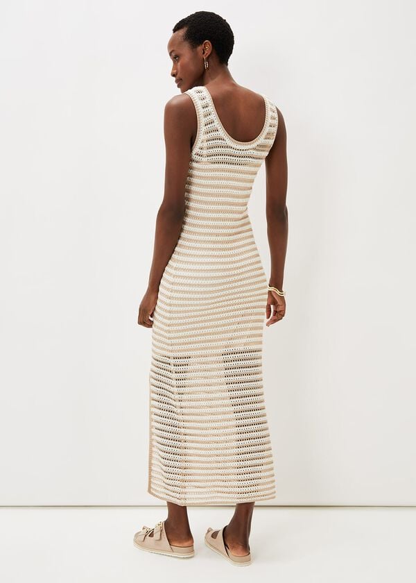 Phase Eight Kimmy Crochet Stripe Maxi Dress