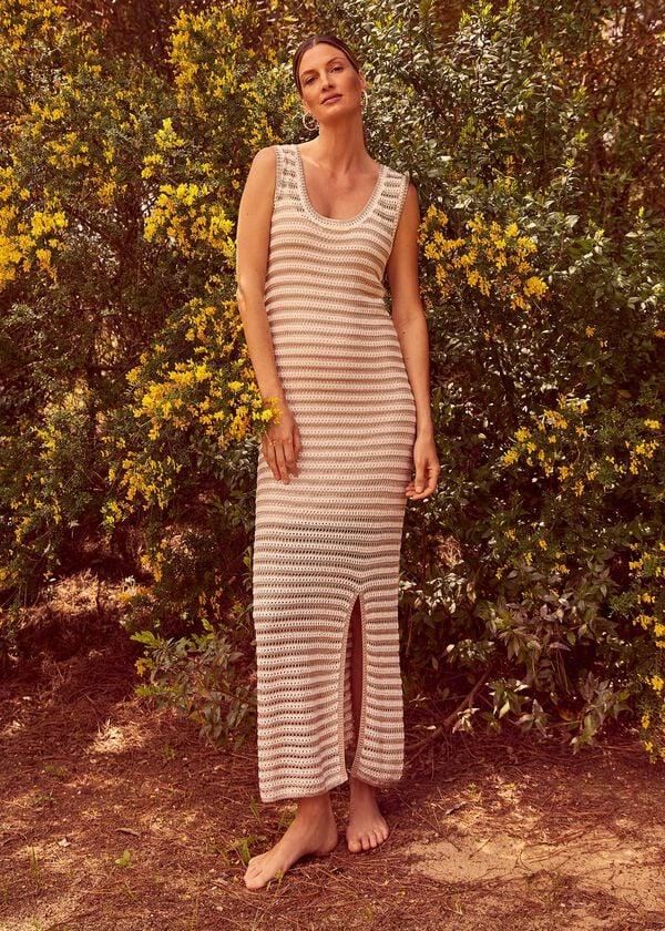 phase eight Kimmy Crochet Stripe Maxi Dress