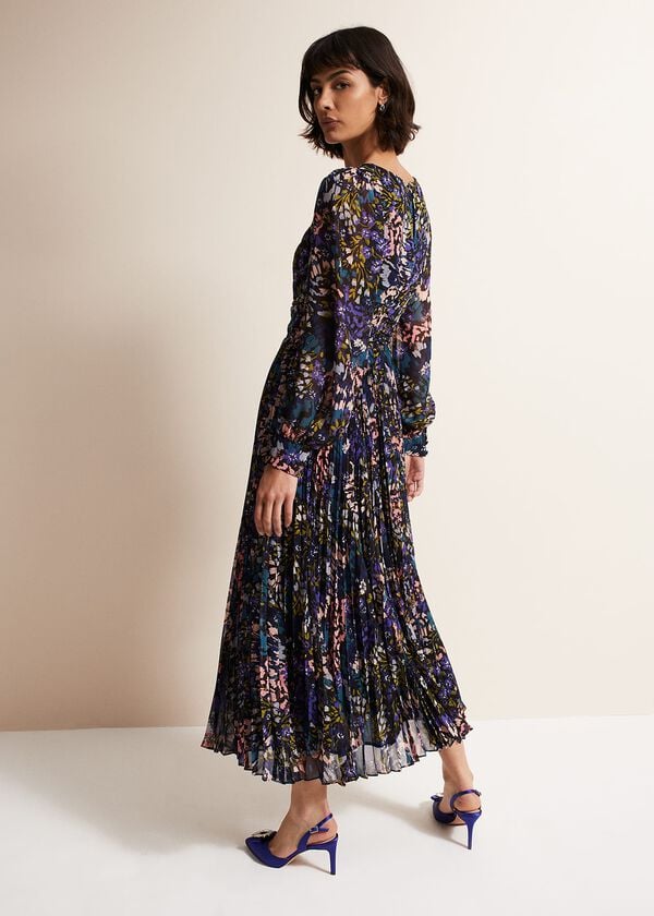 Phase Eight Kindra Floral Pleated Midi Dress